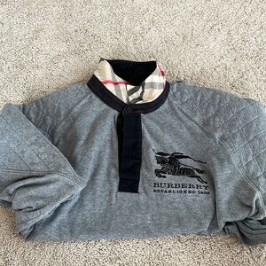 Men's Burberry Sweatshirt / Heavy Shirt With Quilted Sleeves